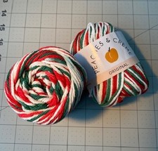   31 ONE Lot of 2 Peaches n Cream Yarn 204 yd 4 oz 100 Cotton Yule Tide