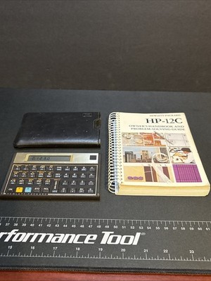 Vintage HP 12C Black 10-Digit LCD Portable Programmable Financial English WORkS