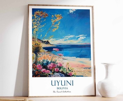 5_Uyuni Print, Uyuni Reiseposter, Bolivien Reisedruck, Tropical Decor, Botani