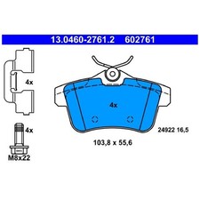 Satz Bremsbeläge Bremsklötze hinten für Peugeot 3008 0U 1 308 4A CC 4B | 2461