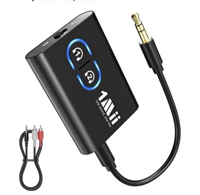 *  1Mii Bluetooth5.3 transmitter receiver TV wireless headphones dual link aptX
