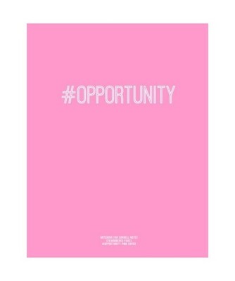 Notebook for Cornell Notes, 120 Numbered Pages, OPPORTUNITY, Pink Cover: For Tak
