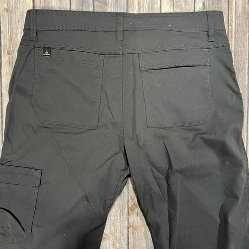 Prana Stretch Zion II Straight Pants Hiking Belt Roll Snap Up 34x27 Mens Grey - Picture 4 of 10