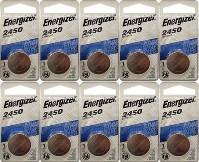 10 Pcs Energizer CR2450 ECR2450 CR 2450 3V Lithium Coin Cell Button Battery