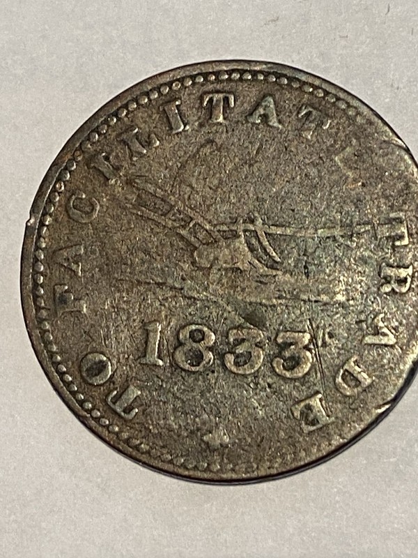 1833 UPPER CANADA HALF PENNY TOKEN - To Facilitate Trade