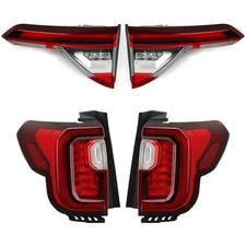 LED Tail Light For 2020-2023 GMC Acadia Outer Inner Lamp Left+Right Pair Chrome
