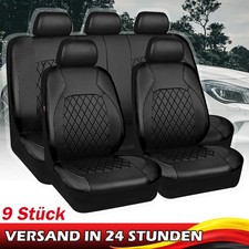 9x Universal Auto Sitzbezug Sitzbezüge PU-Leder Schonbezüge Sitzauflage Schwarz