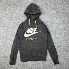 Nike Sportswear Hoodie Womens Small Cotton Black Just Do It Training Athleisure