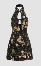 Cider Jacquard Tapestry Mini HALTER Dress Womens Size XL New With Tags!