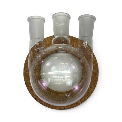 VWR 500mL 3-Neck 24/40 Standard Laboratory Round Bottom Flask 76008-658