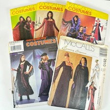 VTG Lot of 6 McCalls Simplicity Gothic Medieval Costume Sewing Patterns Cape Y2K
