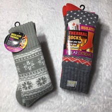Woman s Insulated Thermal Socks 2 Pairs Fits Shoe Size 5-9 Thick And Cozy NWT