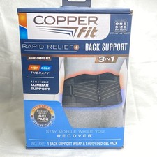Copper Fit Back Support Wrap Hot Cold Therapy Adjustable Lumbar Stabilizer