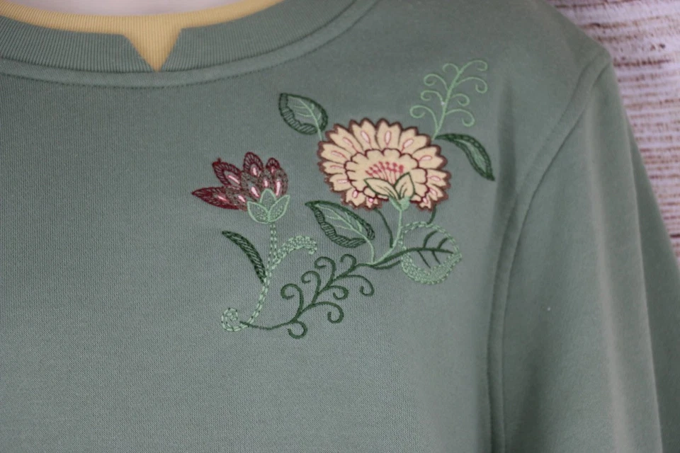 DE COLECCIÓN Mujer Talla Grande Pullover Cuello Redondo Raglán Sudadera Verde Salvia Foto 3 de 4