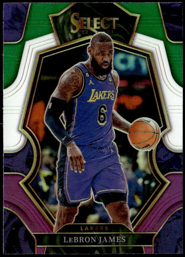 2022-23 Panini Select #126 LeBron James Green White Purple Prizms E1