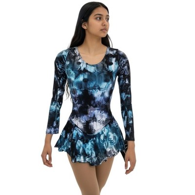 Motionwear Ice Figure Skating Dress Child M BLUE Bowtie Back Dance Costume New