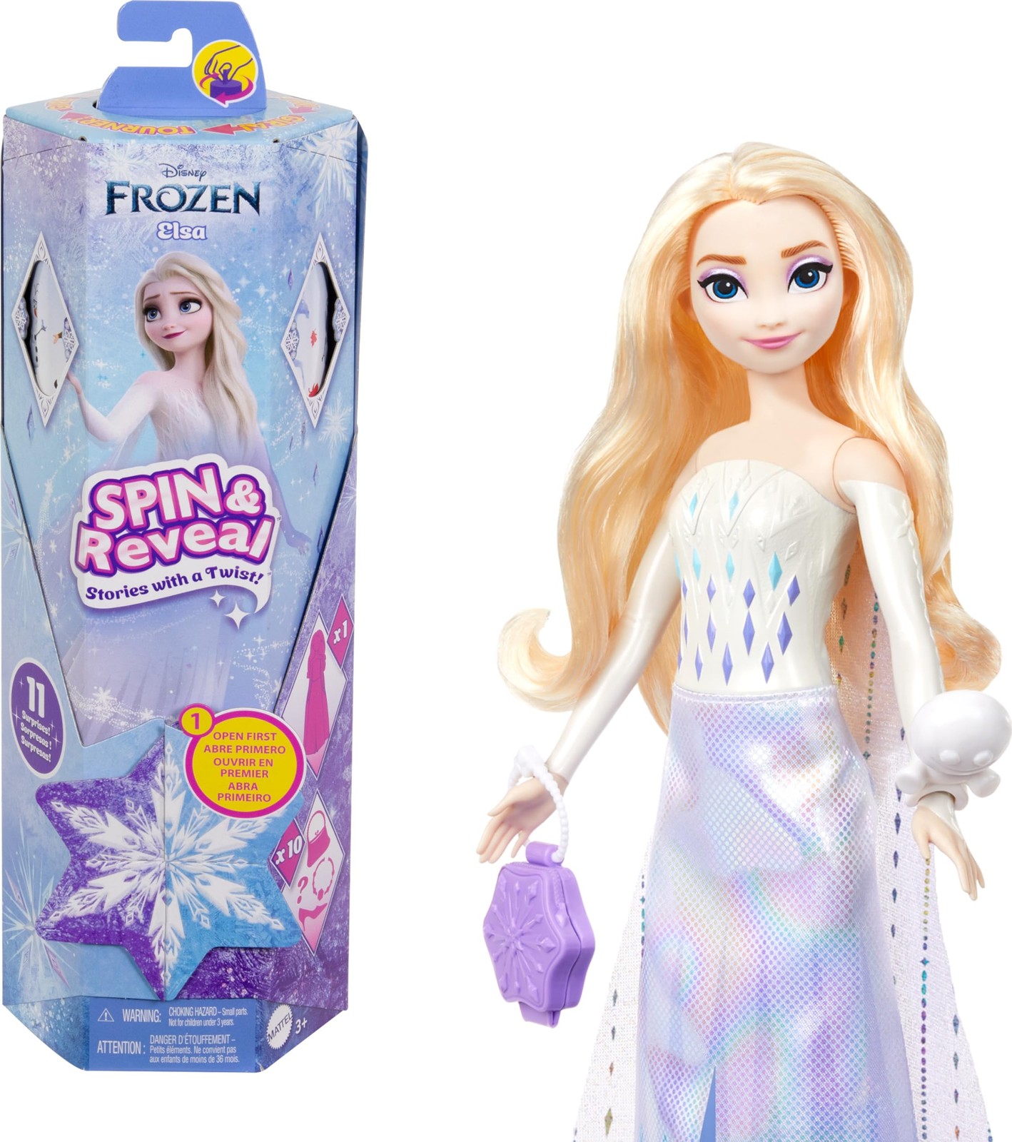 Mattel Disney Die Eisknigin Elsa Modepuppen-Set Spin - Reveal mit 11 berrasch 6490₽