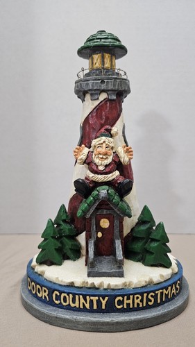 David Frykman Signed Door County Santa Claus & Lighthouse Figurine