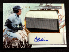 2024 Leaf Trinity AWESOME WORN PATCH ROOKIE AUTO Caden Bodine 20/99