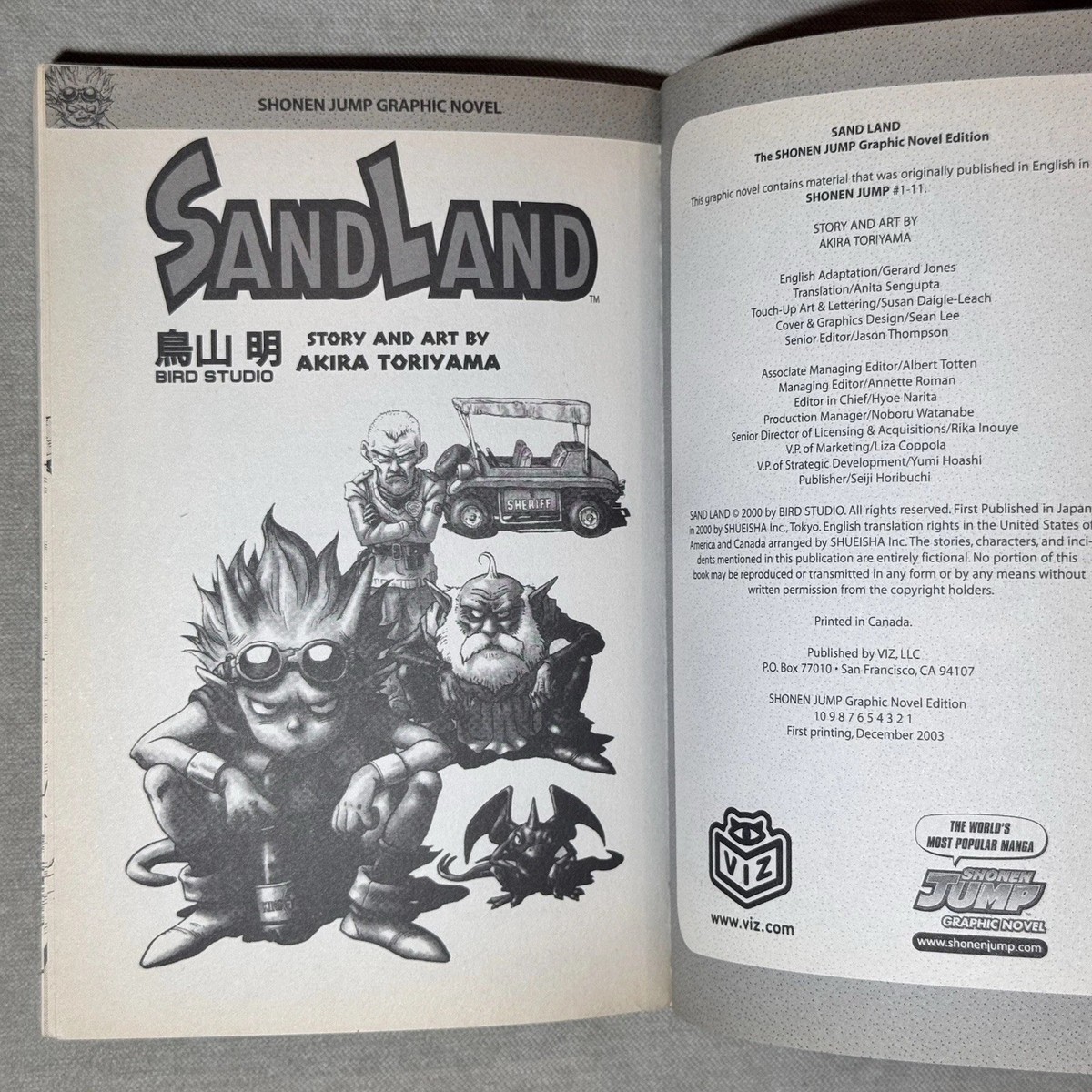 Sand Land Manga Volume Akira Toriyama Shonen Viz 1st Printing 2003