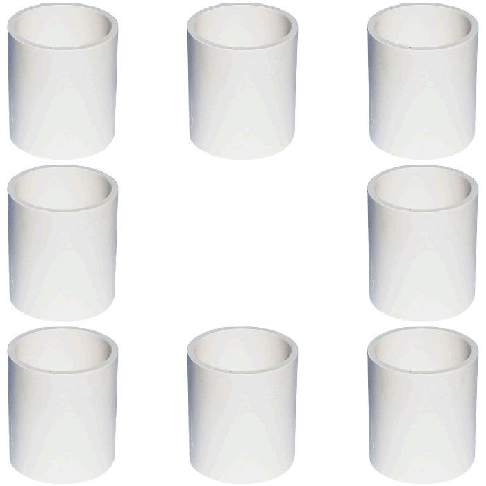 8-Pk 2 in. Schedule 40 PVC Coupling/Coupler Pipe Fitting NSF SCH40 ASTM D2466