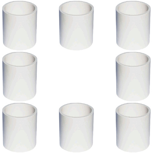 8-Pk 2 in. Schedule 40 PVC Coupling/Coupler Pipe Fitting NSF SCH40 ASTM D2466