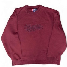 Vintage 1990s Chaps Ralph Lauren Burgundy Embroidered Crewneck Sweatshirt Size L