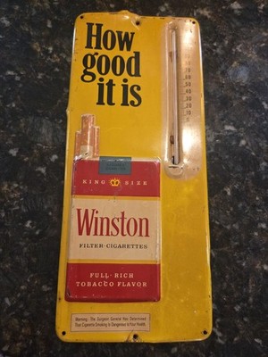 VINTAGE ADVERTISING WINSTON CIGARETTES THERMOMETER RARE B