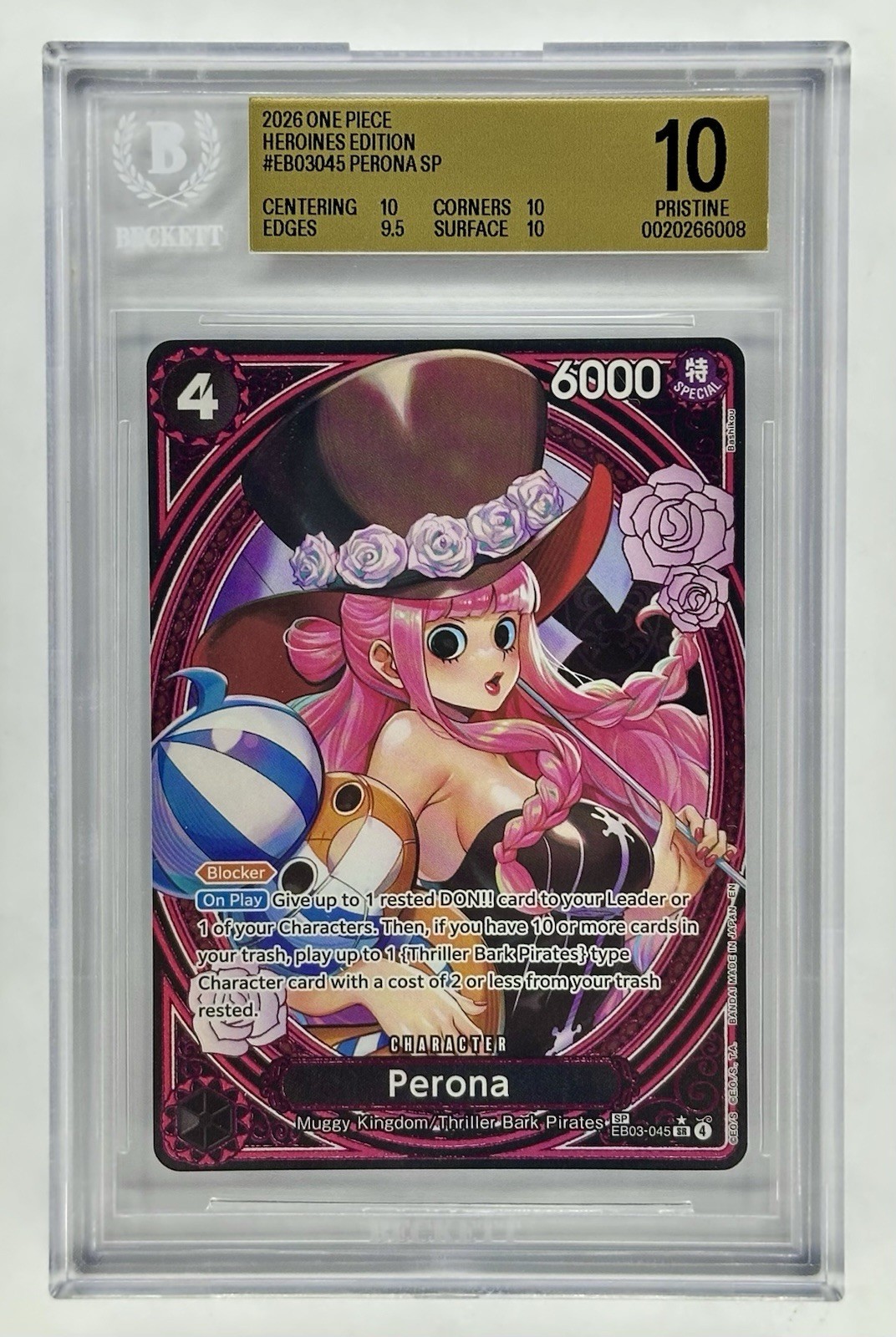 2026 One Piece Heroines Edition #EB03-045 Perona SP - BGS PRISTINE 10