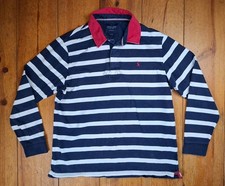 Joules XL Long Sleeve, Rugby/Sailing Style Polo Jersey. Red/White + Navy.