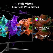 ZZA 27" Gaming Monitor,FHD 144Hz Curved Computer Monitor,1080p 144hz Monitor 3