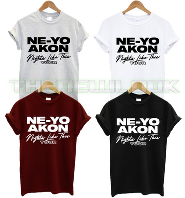 T-Shirt Ne-yo Akon Nights Like This Tour 2026 Konzert Musik Unisex Tee Farben