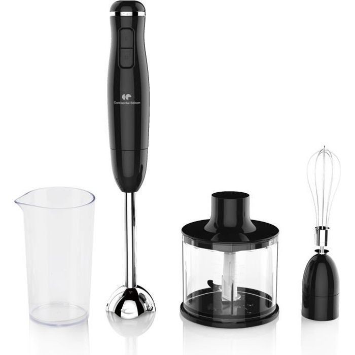 Mixeur plongeant noir Continental Edison pour réussir vos soupes et purées maison