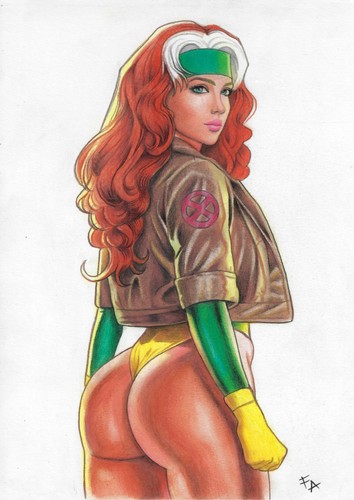 💥Rogue (09"x12") original comic art by Fernando Aguiar - TramaStudio💥