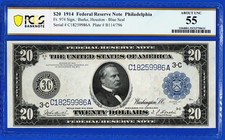 191420    FEDERAL RESERVE NOTE    PHILADELPHIA PCGS 55