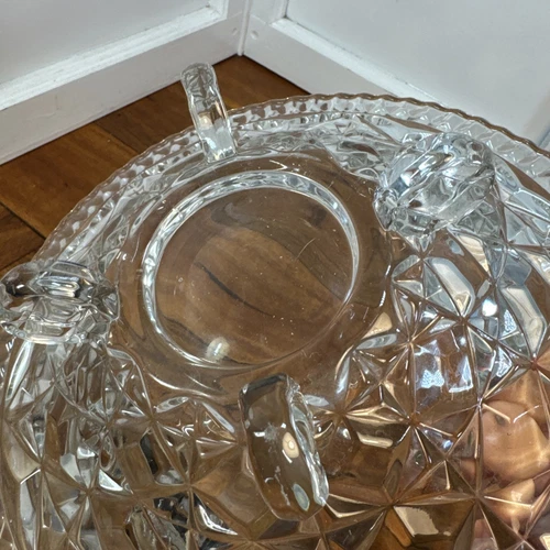 Cristal D’Arques Longchamp Crystal 11” Footed Fruit Bowl France Vintage - Picture 4 of 8