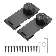 2 Pcs Keyless Cabinet Lock 5 Inch Password Hasp Latch Lock, Black
