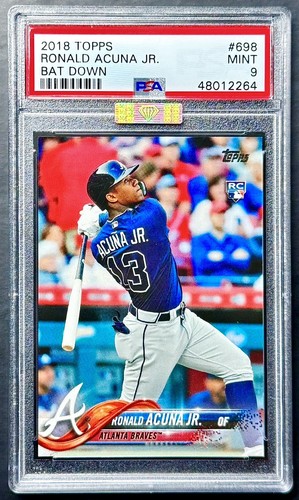 2018 Topps RONALD ACUNA JR #698 Bat Down SP Rookie RC PSA 9 MBA Silver Diamond