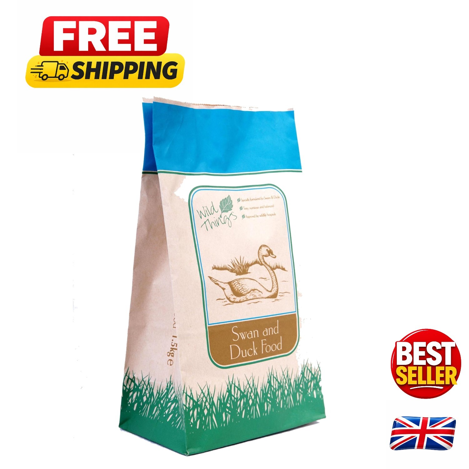 07WT1 Swan & Duck Complete Nutrition Pellets, 1.5kg - Ideal for Garden Feeding
