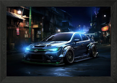 car Toyota Corolla Lev Framed Wall Art Poster Canvas Print Picture