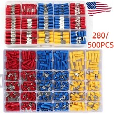 50/280PCS Assorted Insulated Electrical Wire Terminals Crimp Connector Spade Kit