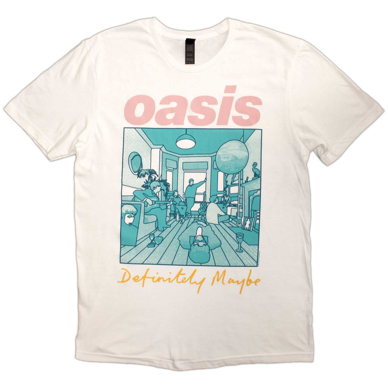 Oasis (L, White) Definitely Maybe Illustration Colour T Shirt - Image 2