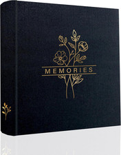 Photo Album 4X6 200 Photos with Writing Area, 200 Pockets Picture Album, Linen F