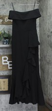 betsy  Adam Womens Petite Off-The-Shoulder Mermaid Gown Black 6P