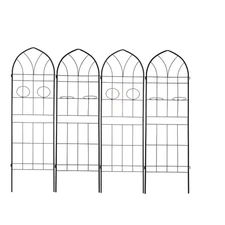 4 Pack 78.7 In. X 19.7 In. Black Premium Rustproof Modular Metal Garden Trellis 