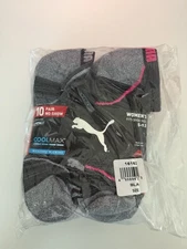 New Puma 10 Pair No Show Sock Women's Shoe Size 5-9.5 Cool Max Moisture Wicking