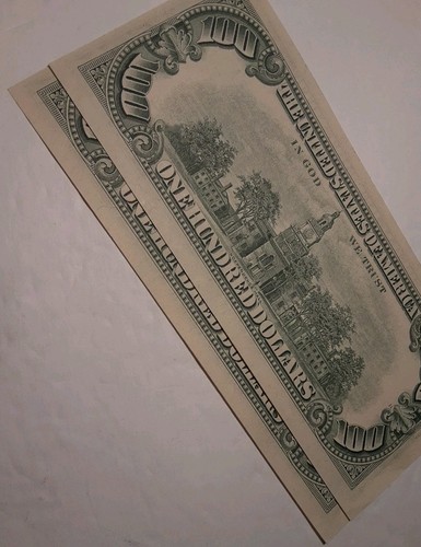 1974 $100 BILLS 2 Lot Sequential Serial Numbers Clean Crisp Authentic Currency - Picture 23 of 24