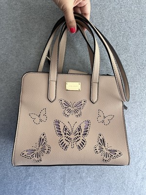 Kate Landry Butterfly Crossbody Handbag Pink Lavender Cutout Bag Purse EUC