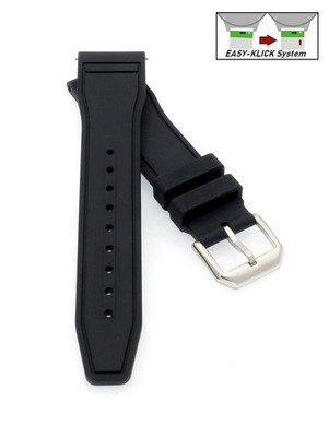 Premium Kautschuk Uhrenarmband Modell Amadeo schwarz 20 mm, kompatibel IWC