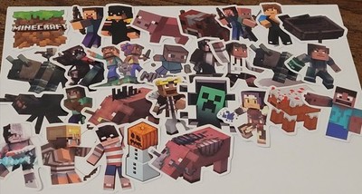 10 PCS Mine Craft (Unofficial) Block Pixel Video Game Stickers BRAND NEW